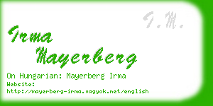 irma mayerberg business card